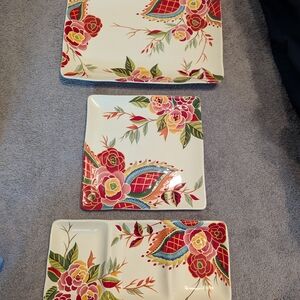 Vibrant Floral Square Dinnerware Set